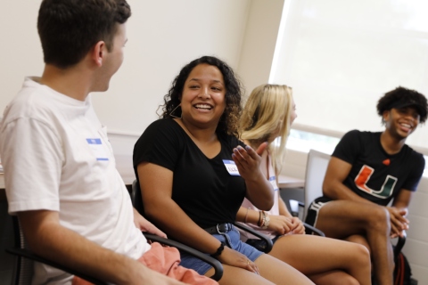 Students engaged in a classroom discussion